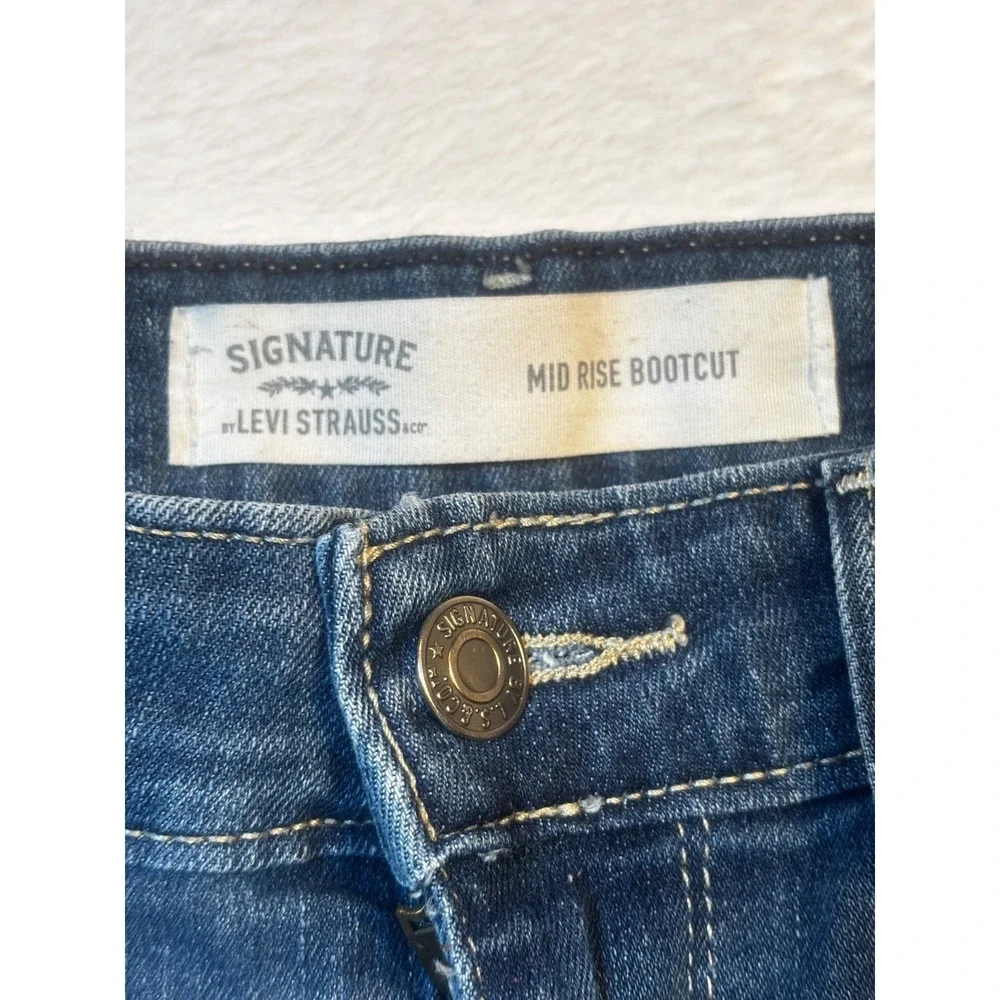 Levi Signature Jeans‎ Mens 30x28.5 Mid Rise Bootcut Dark Wash Denim